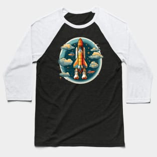 AI Generated Rocketship Baseball T-Shirt